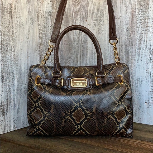 Michael Kors Snake Embossed Handbag Bag - Picture 4 of 8